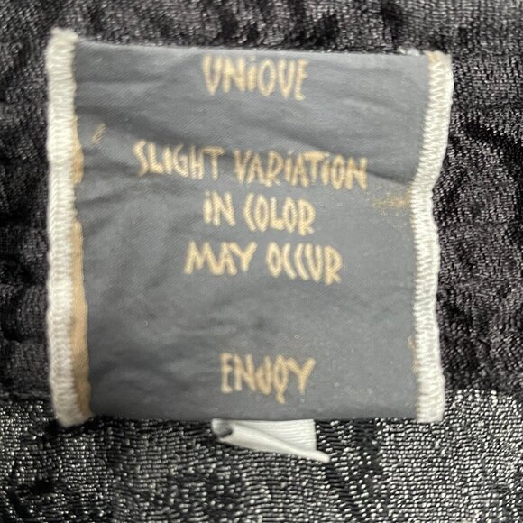 Harubella Hand Made Textured Crinkle Jacket Women Medium Button Front Gray Black - Picture 4 of 11